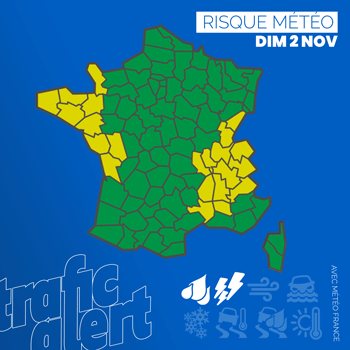 Vigilance météo jaune liée aux fortes pluies et risques d’inondation