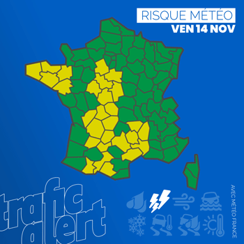 Vigilance météo jaune liée aux orages, vent et fortes pluies