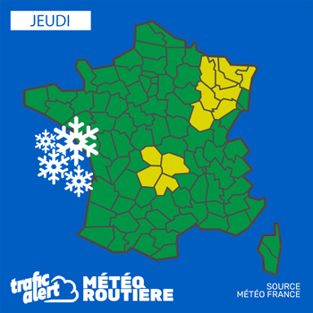 Vigilance jaune liée aux risques de neige ou de verglas