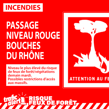 Passage au niveau rouge du risque de feu de forêt